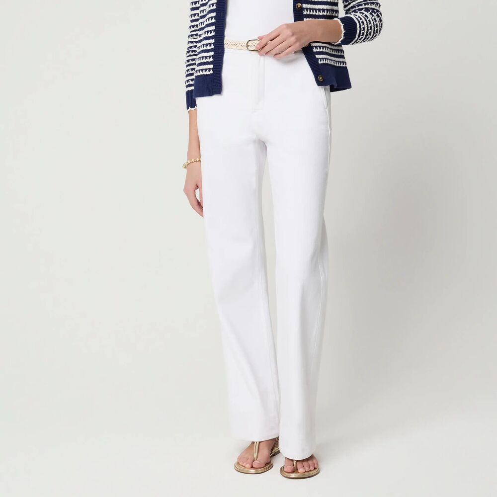 J. CREW Drapey Denim Trouser Jeans 29 White Wide Leg Stretch NWT B32